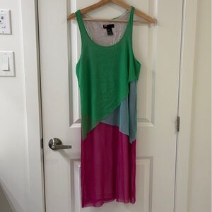Diesel Green and Pink Layered Dress